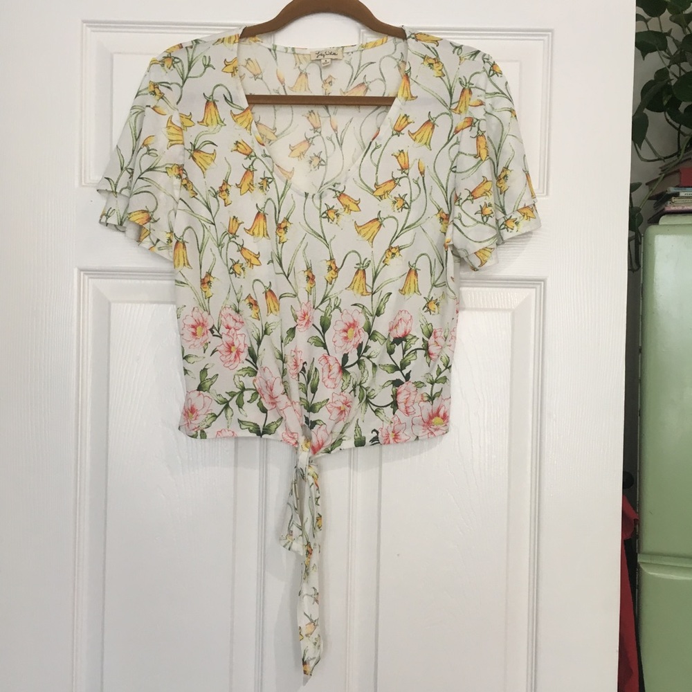Lily White Floral Flowy Blouse